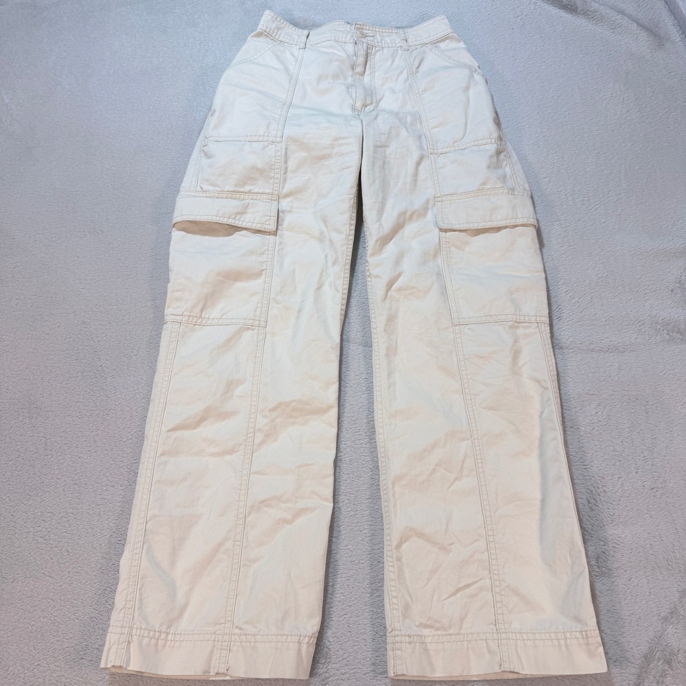 Abercrombie & Fitch Cream Wide Leg Cargo Pants